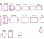 Elegant Mirror Frame Set DXF File