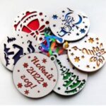 Laser Cut Christmas Ball Ornaments Free Vector