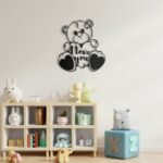 Laser Cut I Love You Teddy Bear Wall Decor Free Vector
