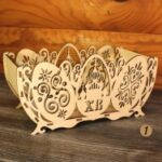 Laser Cut Basket for Easter Eggs Free Vector