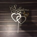 Laser Cut Double Heart Wedding Cake Topper Free Vector