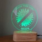 Laser Cut Coronavirus Free Zone Sign Acrylic Lamp Free Vector