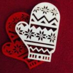 Laser Cut Christmas Mitten Christmas Toys Figurines Free Vector
