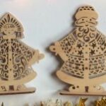Laser Cut Ded Moroz And Snegurochka Christmas Decoration Russian Santa Father Frost Free Vector
