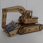 Laser Cut Excavator Visiting Card Holder Free Vector