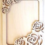 Photo Frame with Roses Laser Cut Free Vector