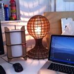 Laser Cut Wooden Sphere Lamp Free Vector