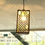 Laser Cut Wooden Pendant Light Abstract Pattern Free Vector