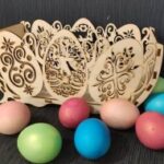 Laser Cut Wooden Easter Egg Basket Free Vector