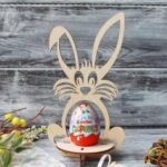 Laser Cut Cute Bunny Easter Egg Holder Free Vector
