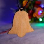 Laser Cut Wooden Christmas Bell Craft Blank Decoration Free Vector