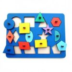 Laser Cut Wooden Peg Puzzle Toy For Montessori Kids Free Vector