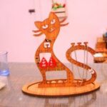 Laser Cut Cat Jewelry Stand Plywood 3mm Free Vector