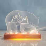 Laser Cut Bear Acrylic Desk Light DXF File