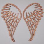 Laser Cut Angel Wings Wood Cutout Free Vector