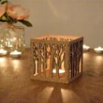 Laser Cut Wood Candle Holder Free Vector