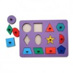 Laser Cut Geometric Peg Board Fun Learning Kids Toys Free Vector