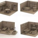 Laser Cut Dollhouse Kit Mini Furniture Free Vector