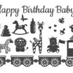 Laser Cut Engrave Baby Birthday Decorations Free Vector