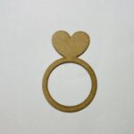 Laser Cut Unfinished Heart Ring Shape Wood Cutout Free Vector