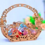 Laser Cut Wooden Easter Basket Free Vector