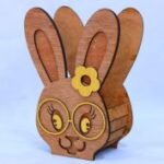 Laser Cut Easter Bunny Basket 3mm Free Vector