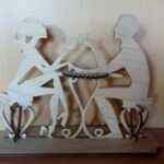 Laser Cut Couple Toasting Martini Glass Napkin Holder Free Vector