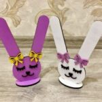 Laser Cut Rubber Band Bunny Free Vector