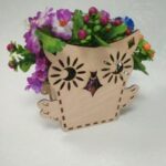 Laser Cut Owl Shape Flower Box Free Vector