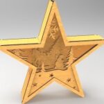 Laser Cut Christmas Star Light Decoration Festive Lamp Free Vector