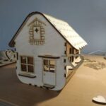 Laser Cut House Shaped Lamp Free Vector