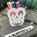 Owl Desk Organizer Pencil Holder DXF File