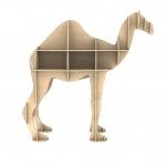 Laser Cut Wooden Camel Shelf Modern Storage Shelf Free Vector