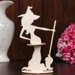 Laser Cut Witch Napkin Holder Halloween Decor Free Vector