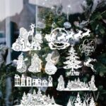 Laser Cut Christmas Wall Decals Winter Window Cling Free Vector