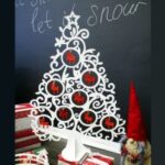 Laser Cut Elegant Tabletop Christmas Tree Free Vector