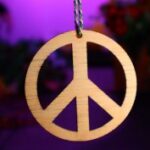 Laser Cut Peace Sign Christmas Ornament Free Vector