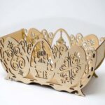 Laser Cut Decorative Easter Basket Easter Egg Bowl Free Vector