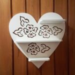 Laser Cut Heart Shaped Gift Holder Decorative Display Wall Shelf Free Vector