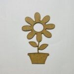 Laser Cut Sunflower Pot Shape Wood Craft Cutout Free Vector