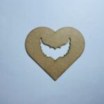 Laser Cut Heart Wings Shape Heart Wings Unfinished Wood Cutout Free Vector