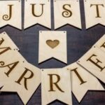 Laser Cut Wedding Garland Just Married Flags Decorative Hanging Garlands Banner Free Vector