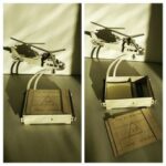 Laser Cut Business Card Holder with Helicopter DXF File