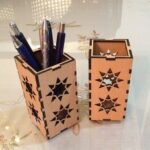 Laser Cut Wooden Pen Holder DXF File