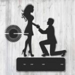 Laser Cut Couple Marriage Proposal Napkin Holder Free Vector