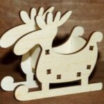 Laser Cut Moose Sleigh Christmas Ornament Free Vector