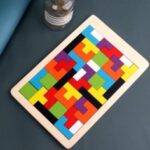 Laser Cut Wooden Tetris Puzzle Free Vector