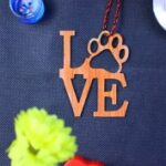 Laser Cut Love Dog Paw Ornament Paw Print Love Free Vector