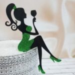 Laser Cut Girl Silhouette Cake Topper Free Vector