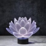 Laser Cut Lotus 3D Illusion Lamp Free Vector